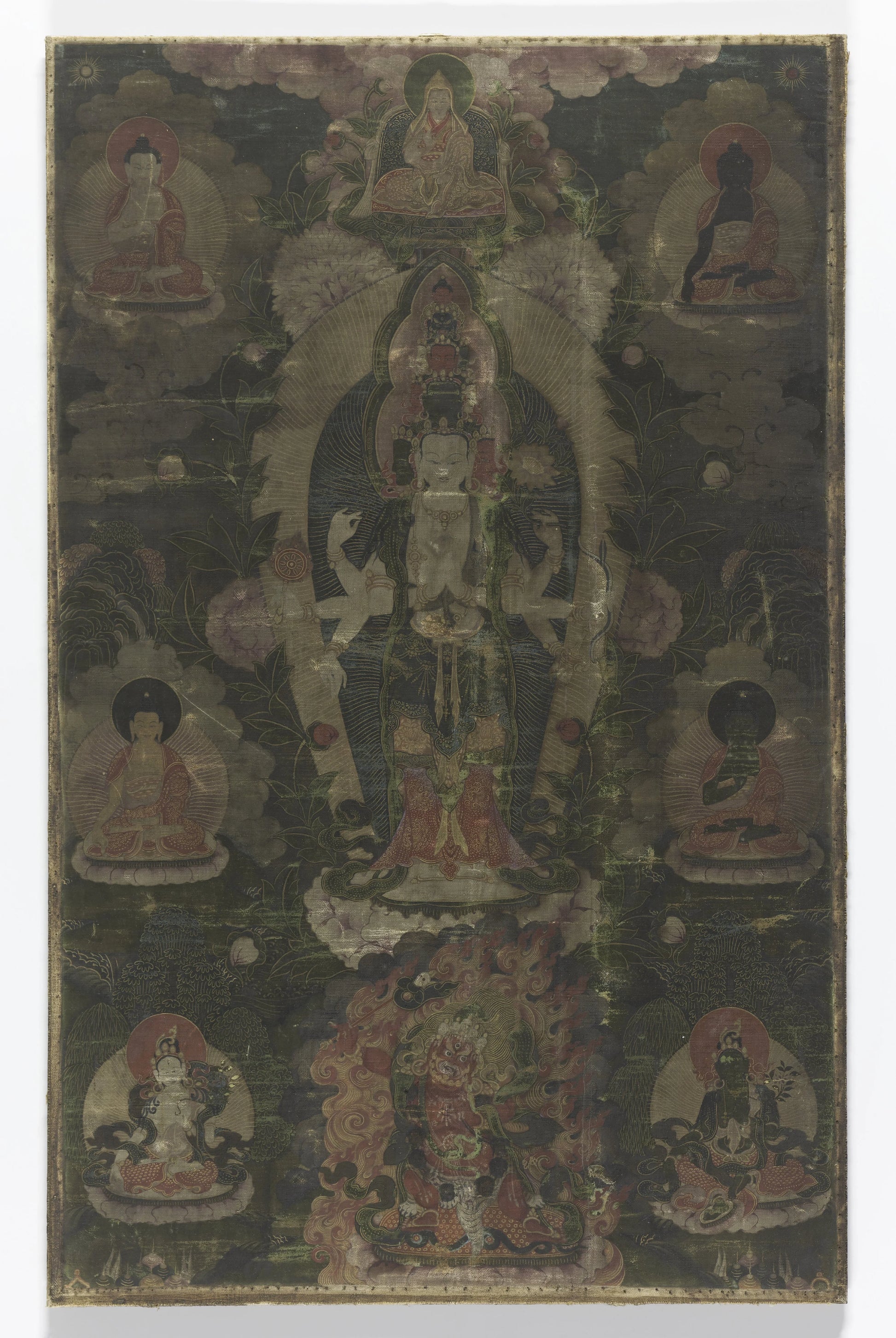 Tangka met een voorstelling van de Elfhoofdige Avalokiteshvara. – anoniem Vintage Art Print | Wall Art Poster