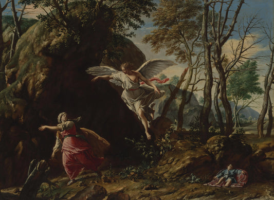 Hagar and Ishmael in the Wilderness – Francesco Cozza Vintage Landscape Art Print | Wall Art Poster