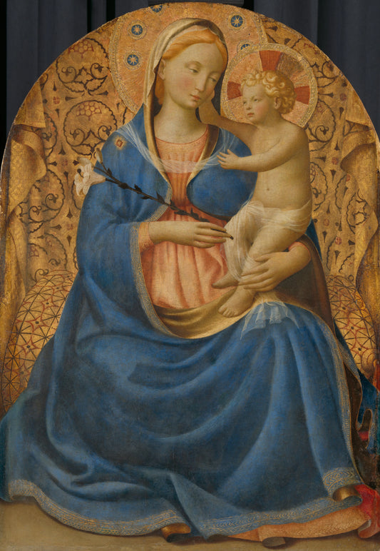 Madonna with Lily – Fra Angelico Vintage Floral Art Print | Wall Art Poster