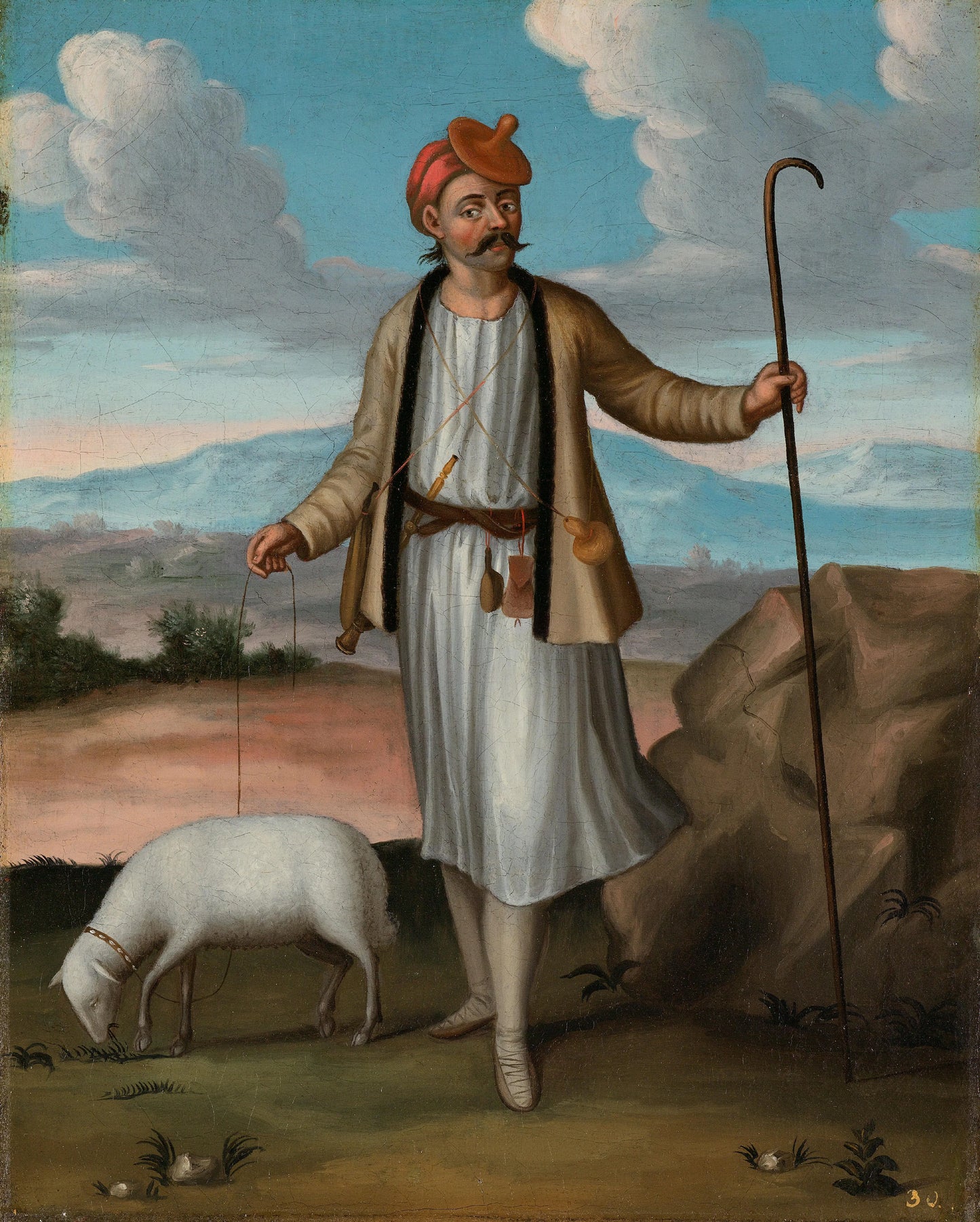 Albanian Herdsman – atelier van Jean Baptiste Vanmour Vintage Art Print | Wall Art Poster