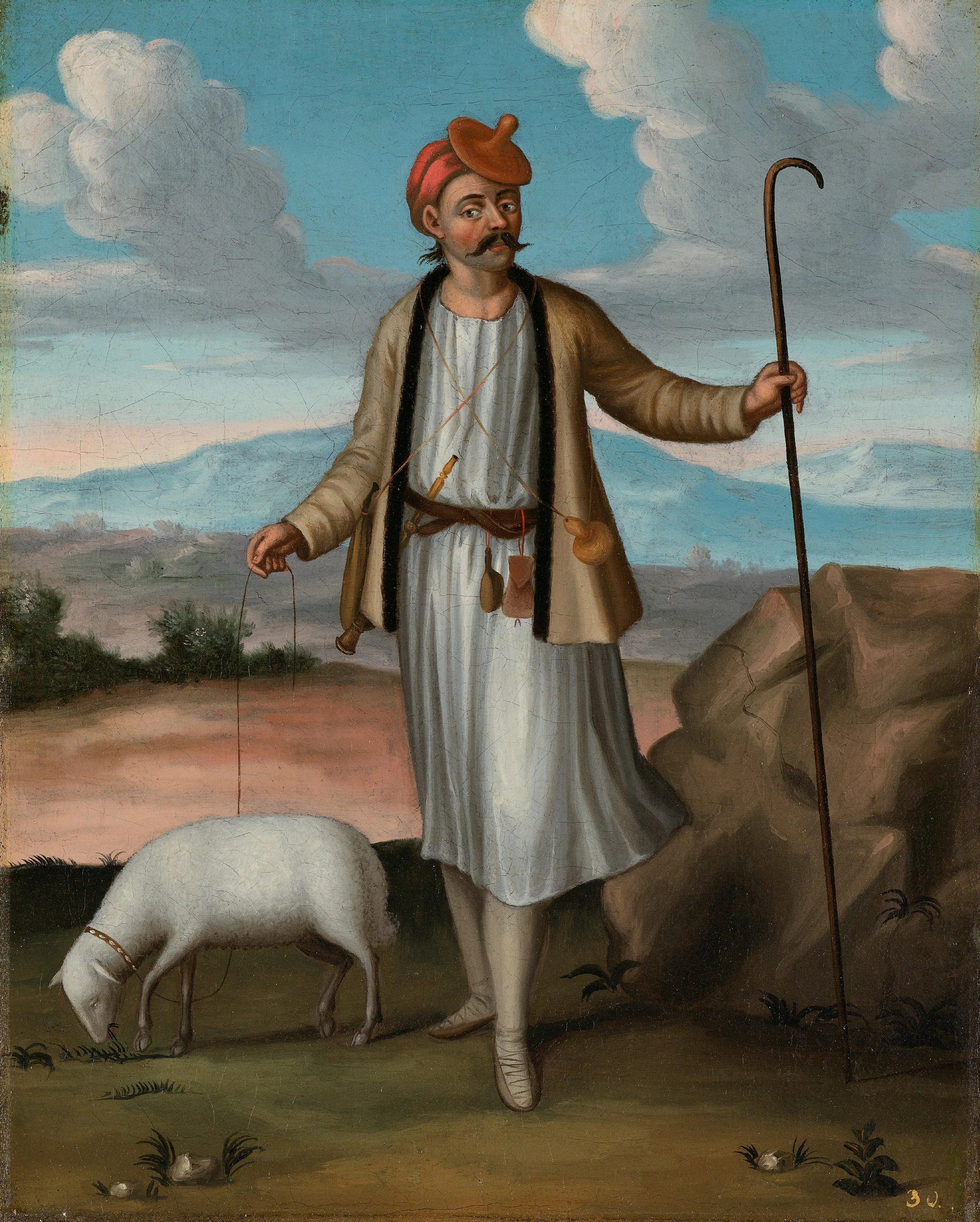 Albanian Herdsman – atelier van Jean Baptiste Vanmour Vintage Art Print | Wall Art Poster