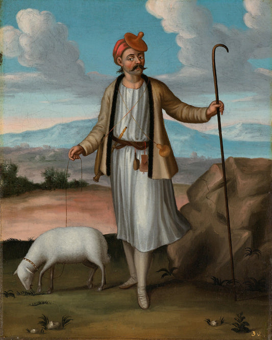 Albanian Herdsman – atelier van Jean Baptiste Vanmour Vintage Art Print | Wall Art Poster