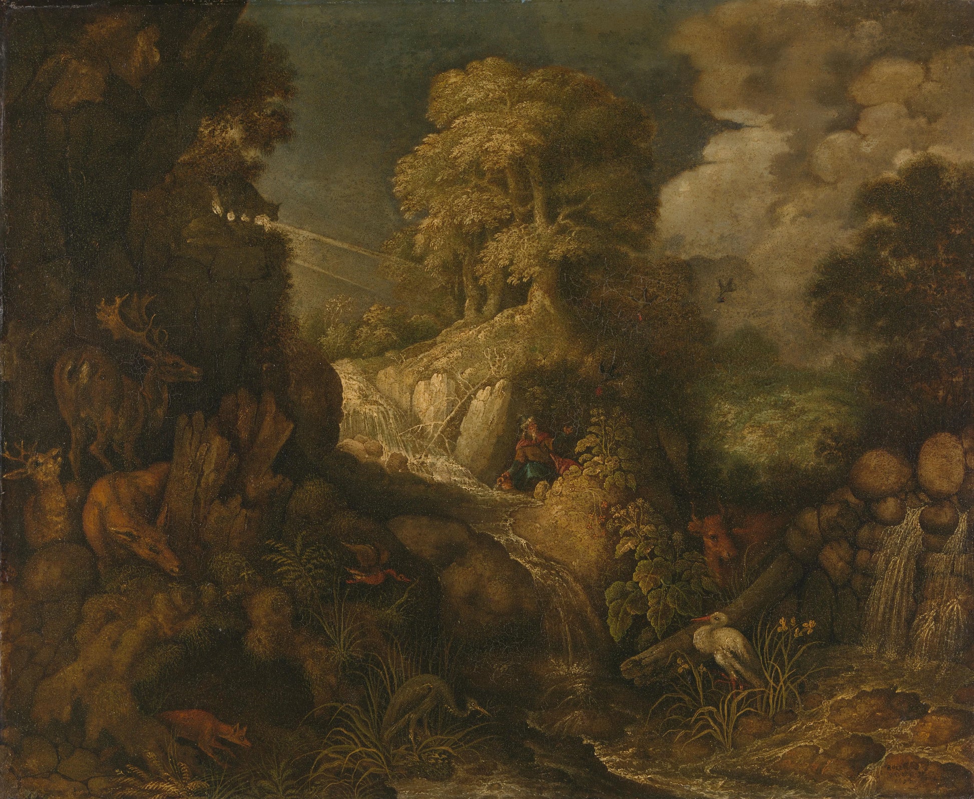 Elijah fed by the ravens – atelier van Roelant Savery Vintage Landscape Art Print | Wall Art Poster