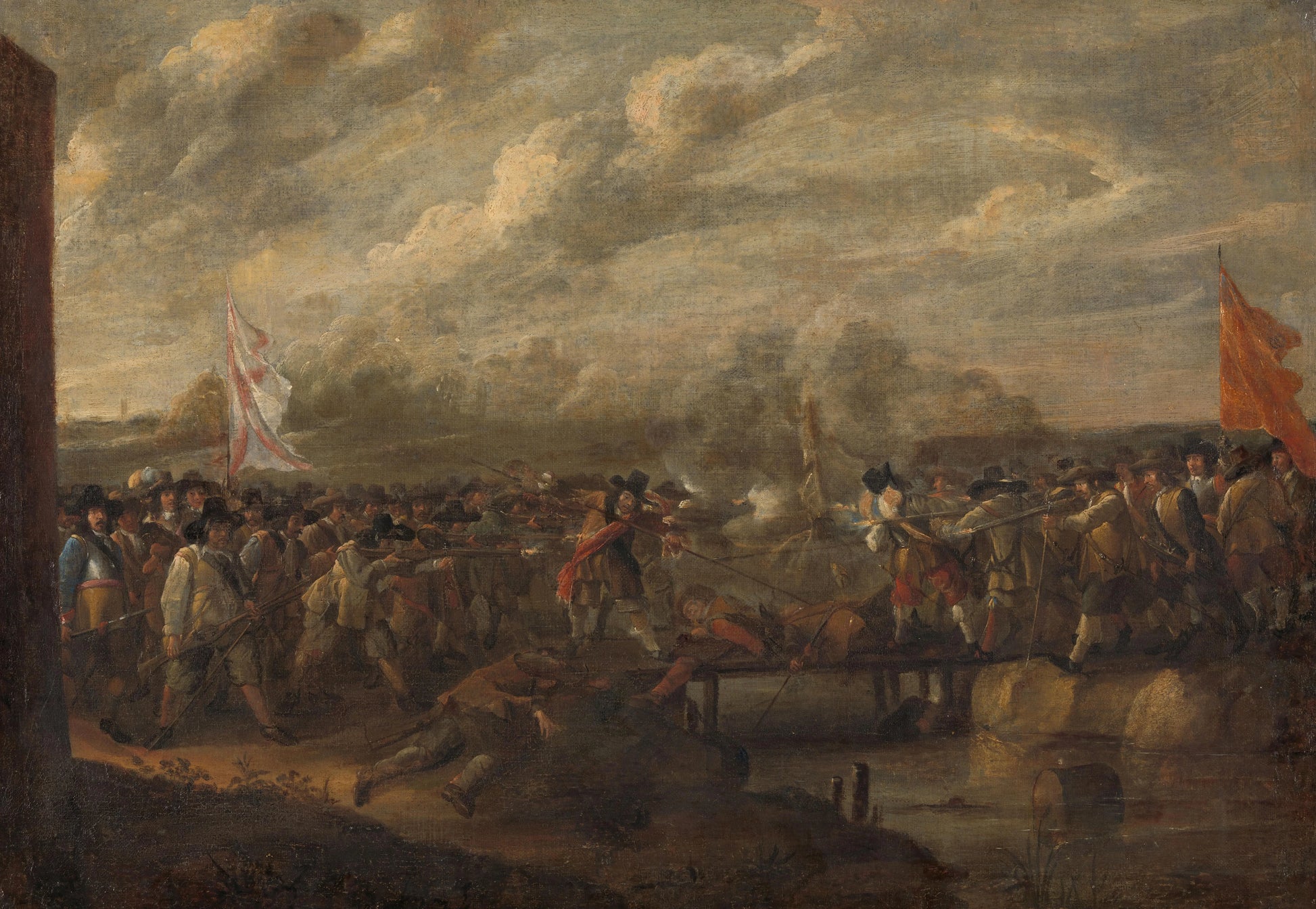 Infantry Skirmish in the Eighty Years War – attributed to Nicolaas van Eyck (II) Vintage Art Print | Wall Art Poster