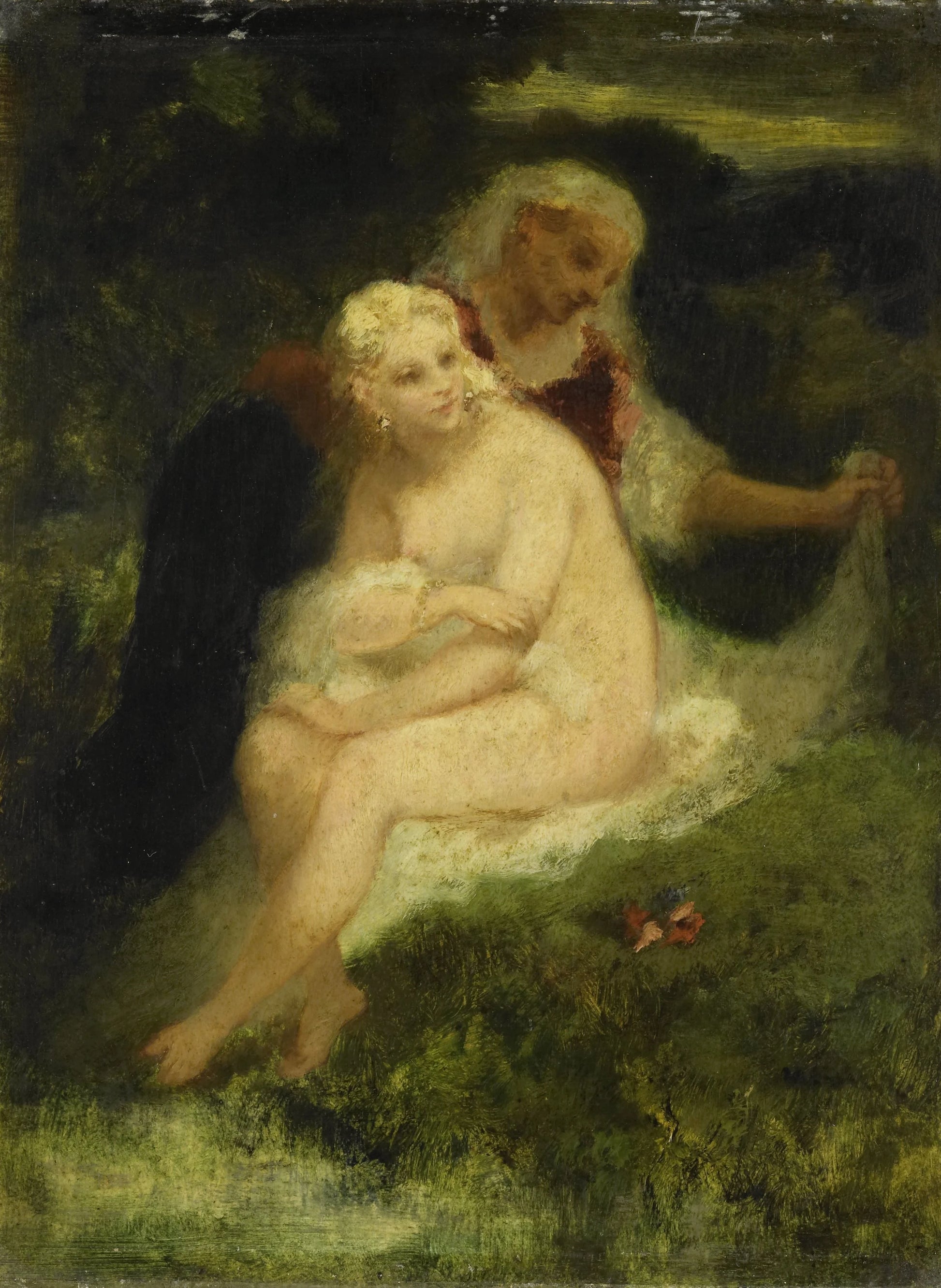 After the Bath – Narcisse Virgile Diaz de la Peña Vintage Art Print | Wall Art Poster