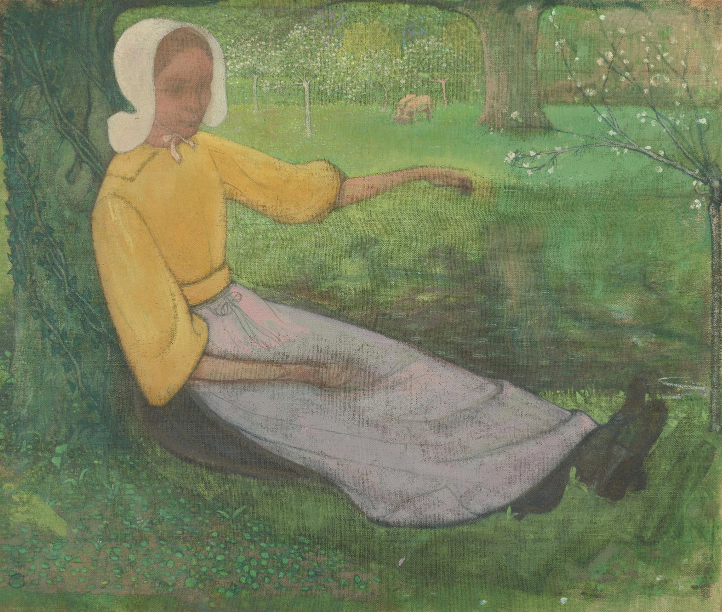 Woman of Huizen sitting under a Tree – Richard Nicolaüs Roland Holst Vintage Art Print | Wall Art Poster