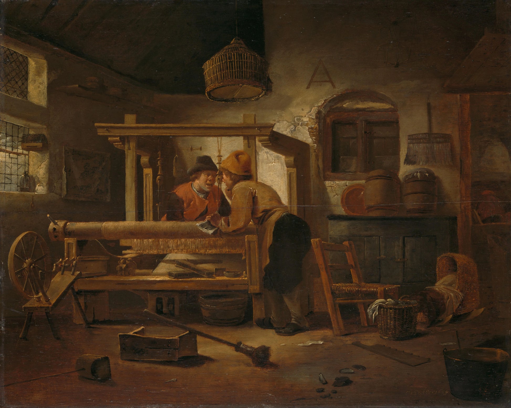 Weaver's Workshop – Cornelis Gerritsz Decker Vintage Art Print | Wall Art Poster