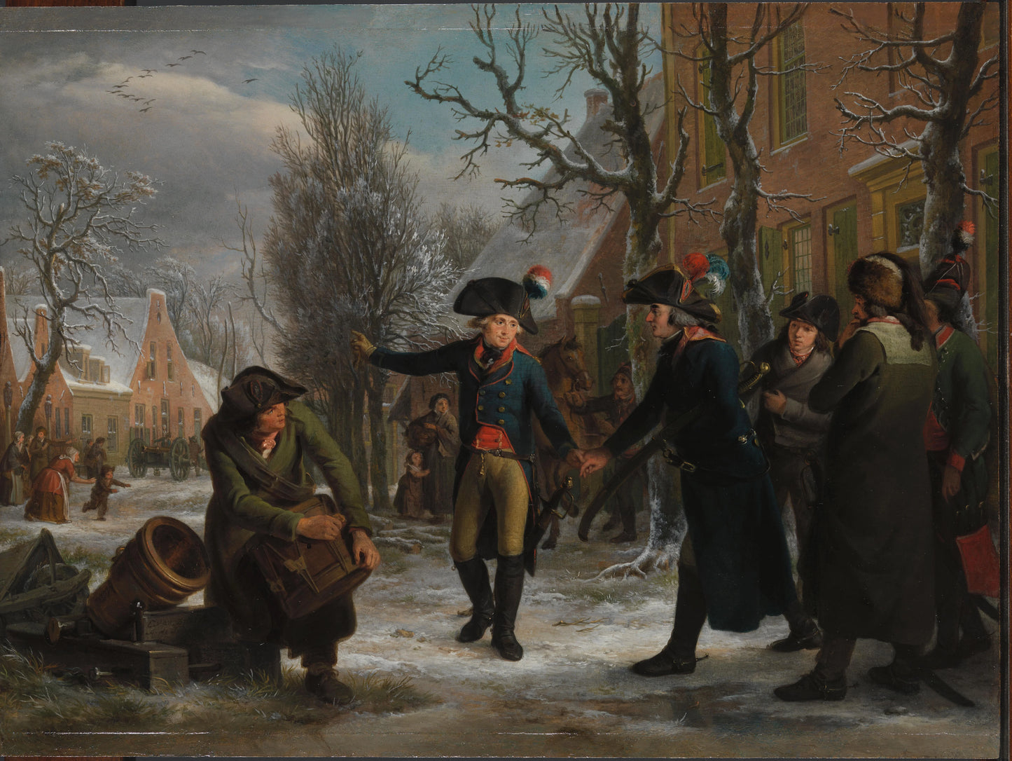 General Daendels Taking Leave of Lieutenant Colonel Krayenhoff – Adriaan de Lelie (vermeld op object) Vintage Cityscape Art Print | Wall Art Poster