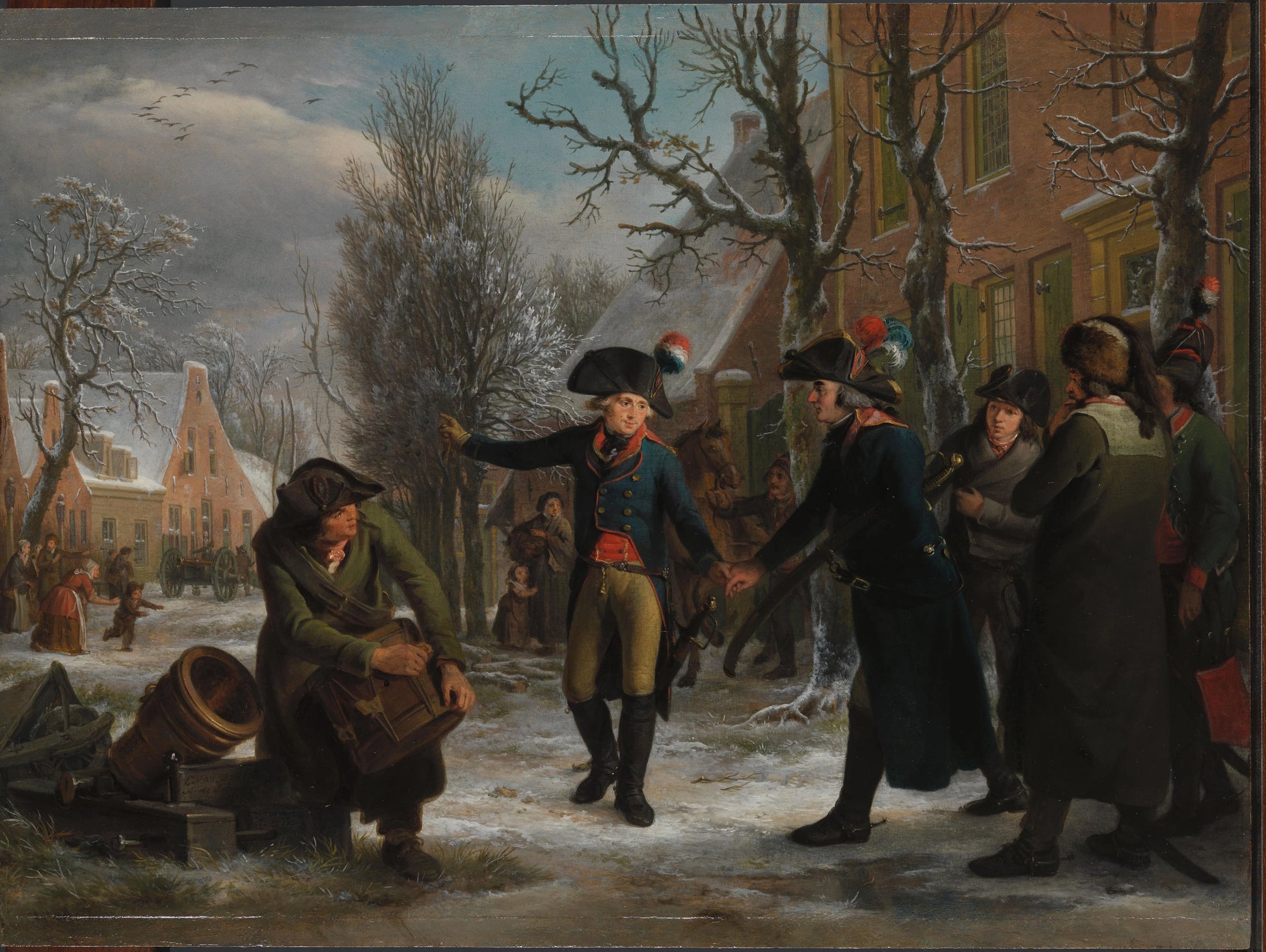 General Daendels Taking Leave of Lieutenant Colonel Krayenhoff – Adriaan de Lelie (vermeld op object) Vintage Cityscape Art Print | Wall Art Poster