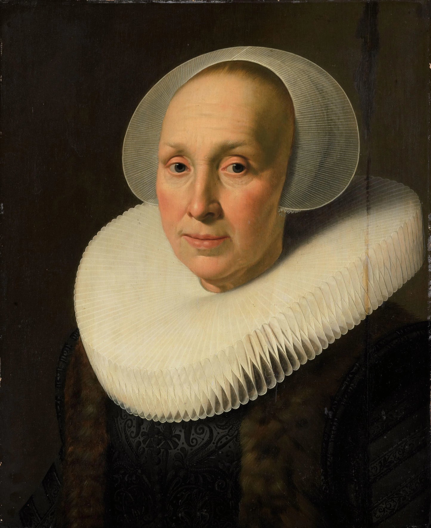 Portrait of a Woman, possibly Margriet Benningh (1565-1641), Second Wife of Pieter Dircksz Hasselaer – attributed to Nicolaes Eliasz Pickenoy Vintage Portrait Art Print | Wall Art Poster
