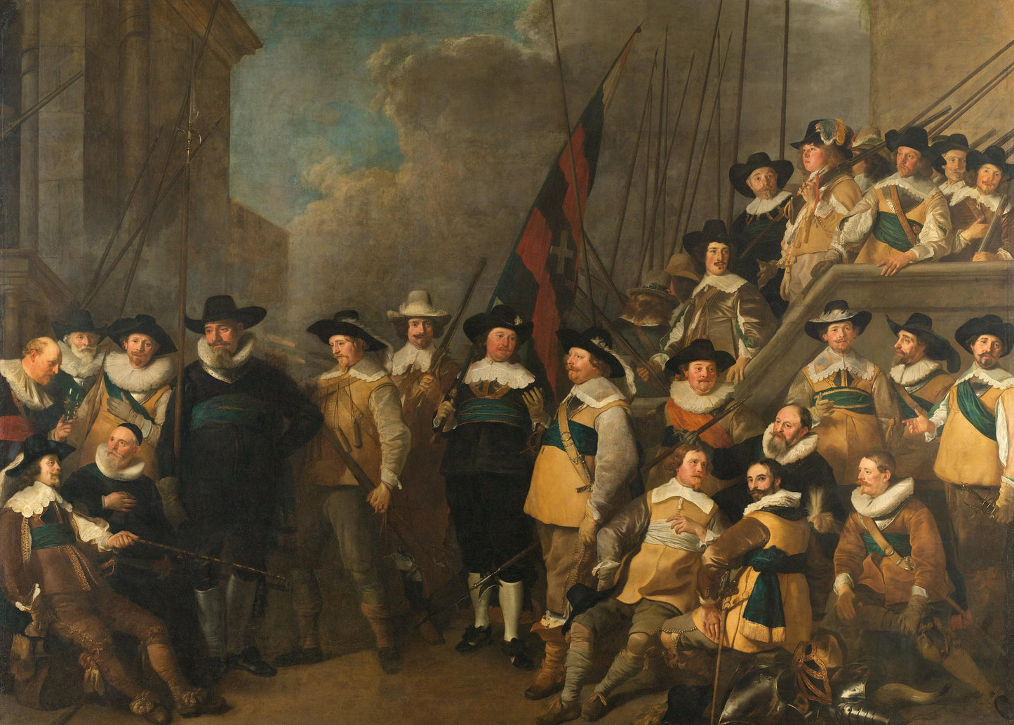 Officers and other Civic Guardsmen of the V District in Amsterdam under the command of Captain Cornelis de Graeff and Lieutenant Hendrick Lauwrensz – Jacob Adriaensz Backer Vintage Art Print | Wall Art Poster