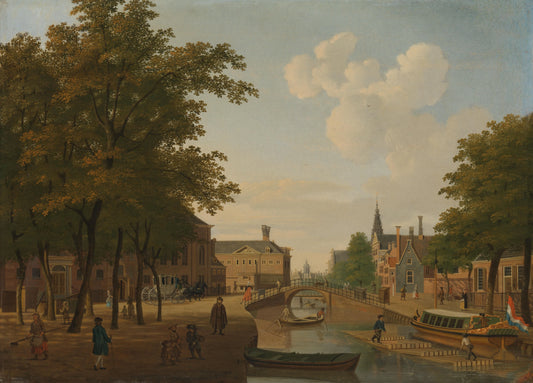 View of the Houtmarkt, Amsterdam – Hendrik Keun Vintage Cityscape Art Print | Wall Art Poster