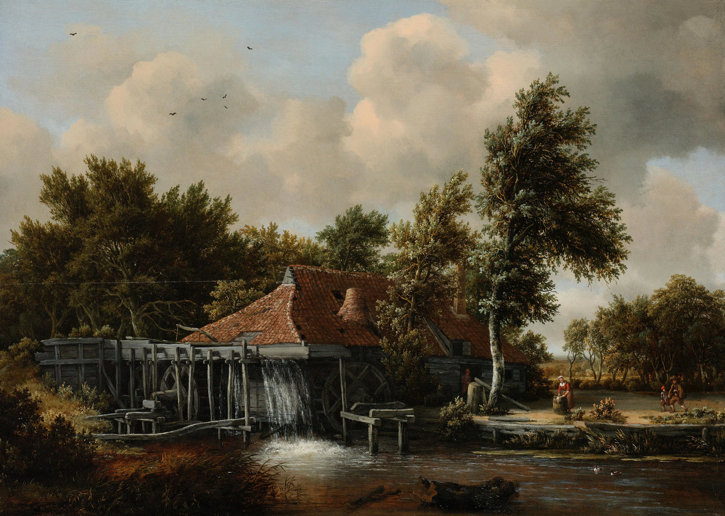 A Watermill – Meindert Hobbema Vintage Portrait Art Print | Wall Art Poster