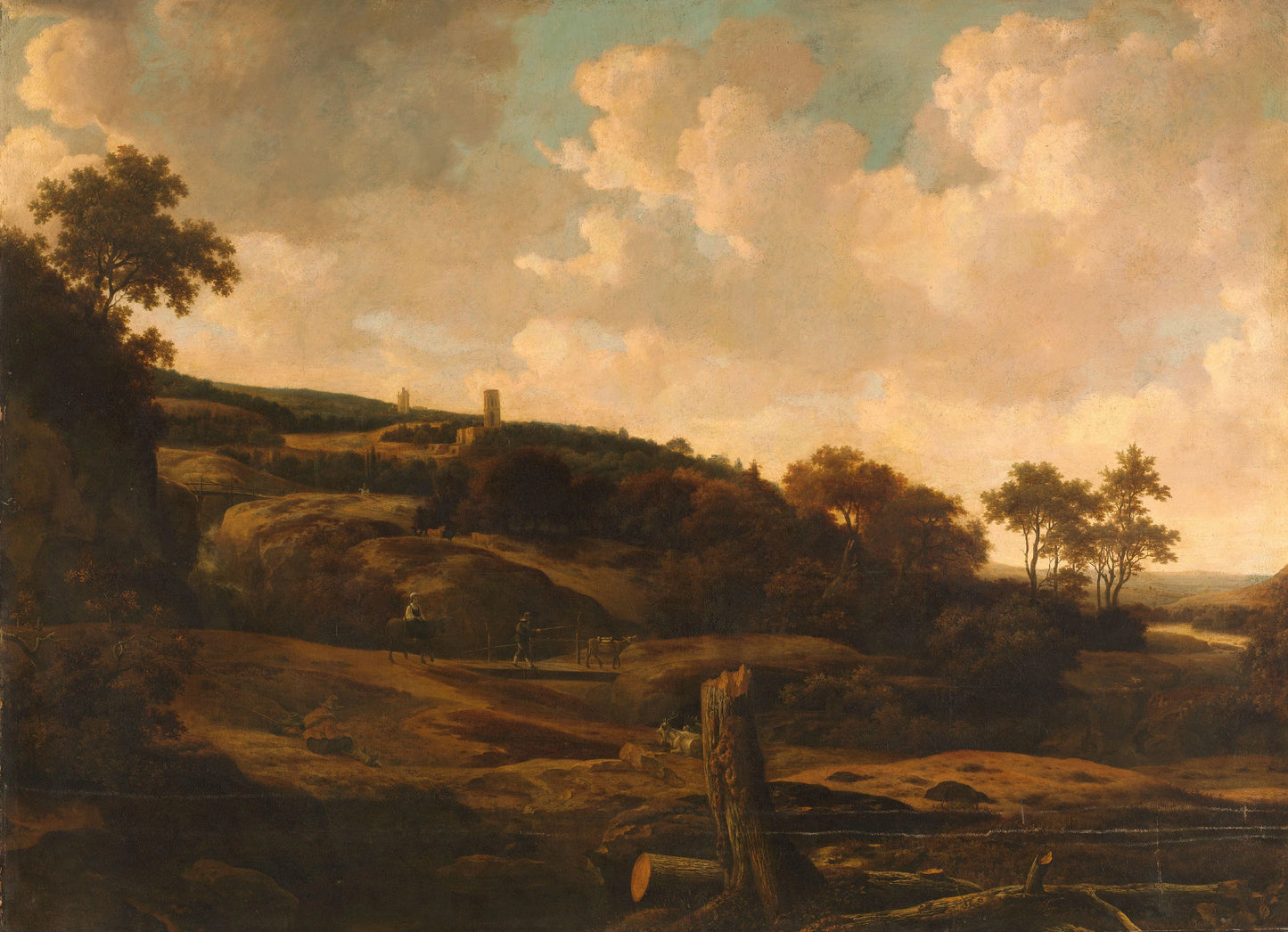 Mountainous Landscape with a Ruin – Joris van der Haagen (vermeld op object) Vintage Landscape Art Print | Wall Art Poster