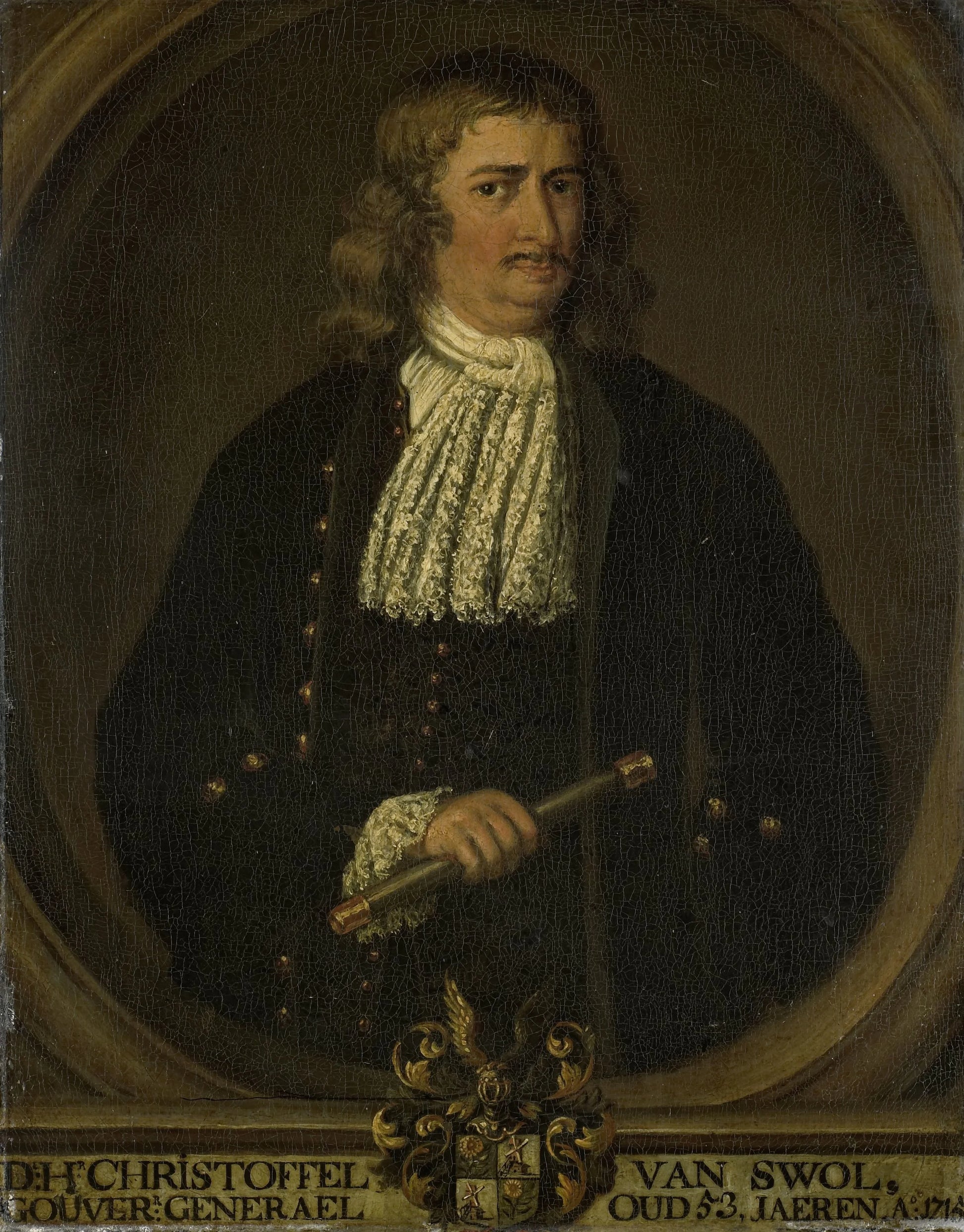 Portrait of Christoffel van Swoll (Swol, Zwol), Governor-General of the Dutch East Indies – copy after Hendrik van den Bosch Vintage Portrait Art Print | Wall Art Poster