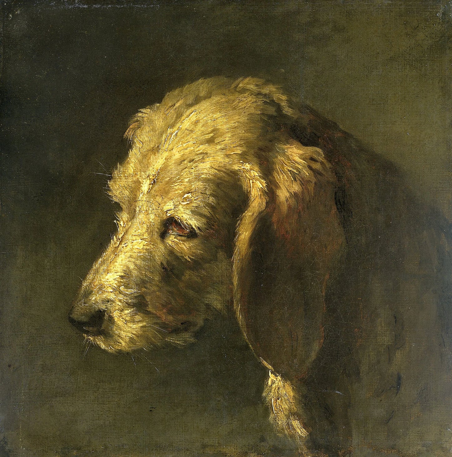 Head of a Dog – toegeschreven aan Nicolas Toussaint Charlet Vintage Animal Study Art Print | Wall Art Poster
