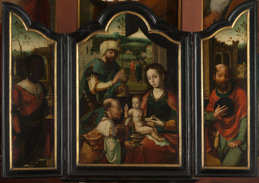 Triptych with the Adoration of the Magi – workshop of Pieter Coecke van Aelst (I) Vintage Art Print | Wall Art Poster