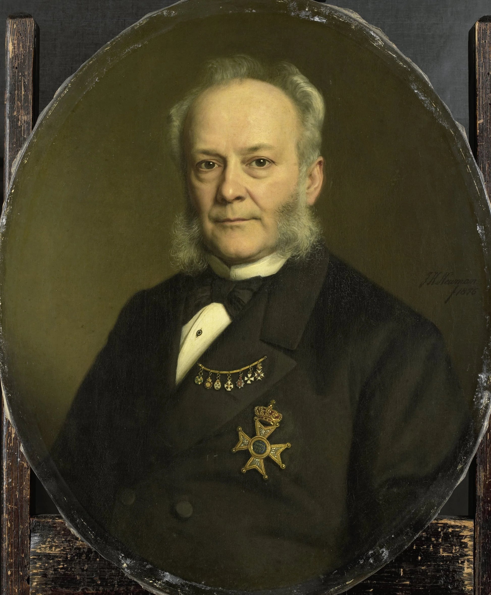 Pieter Mijer (1812-81). Gouverneur-generaal van Nederlands Oost Indië – Johan Heinrich Neuman (mentioned on object) Vintage Portrait Art Print | Wall Art Poster