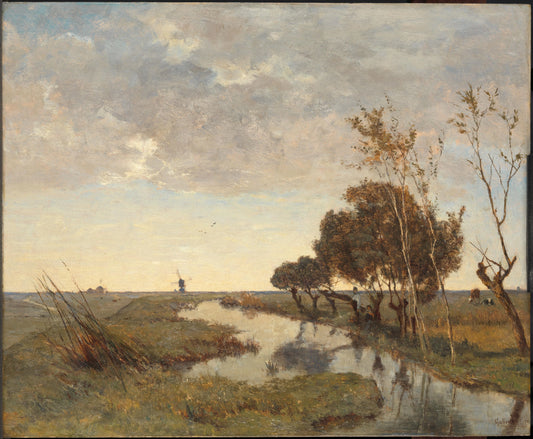 A Watercourse near Abcoude – Paul Joseph Constantin Gabriël (vermeld op object) Vintage Landscape Art Print | Wall Art Poster