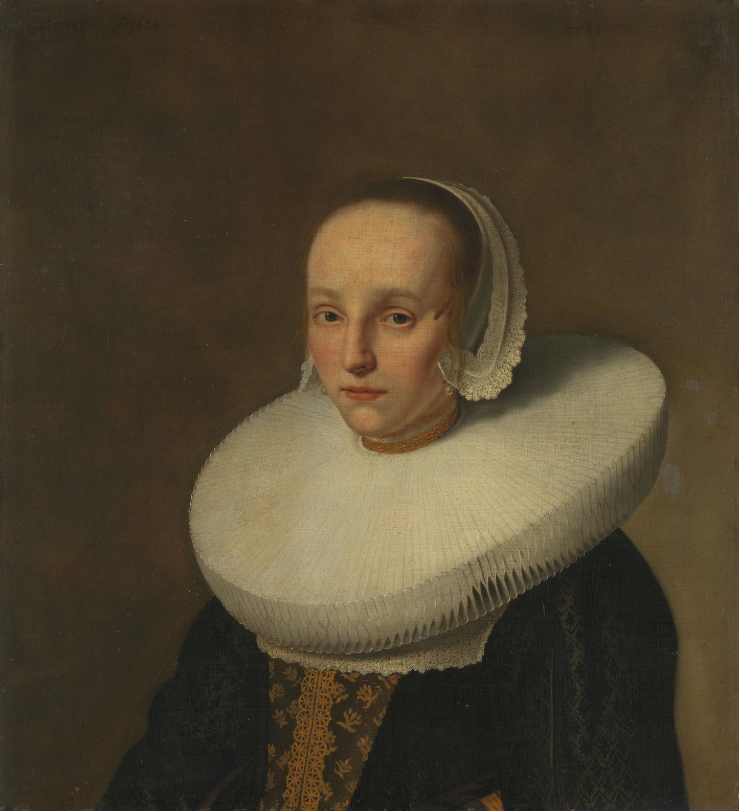 Portrait of Anna van der Does (1609-1650) – Paulus Hennekyn (vermeld op object) Vintage Portrait Art Print | Wall Art Poster