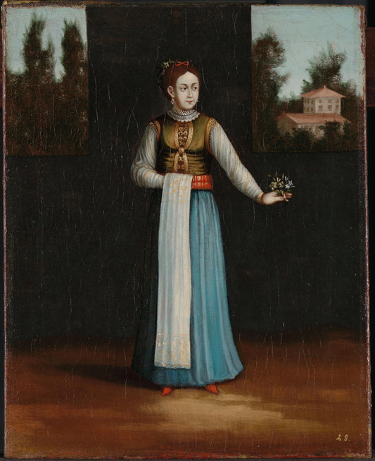 Woman from the Albanian Coast – atelier van Jean Baptiste Vanmour Vintage Art Print | Wall Art Poster
