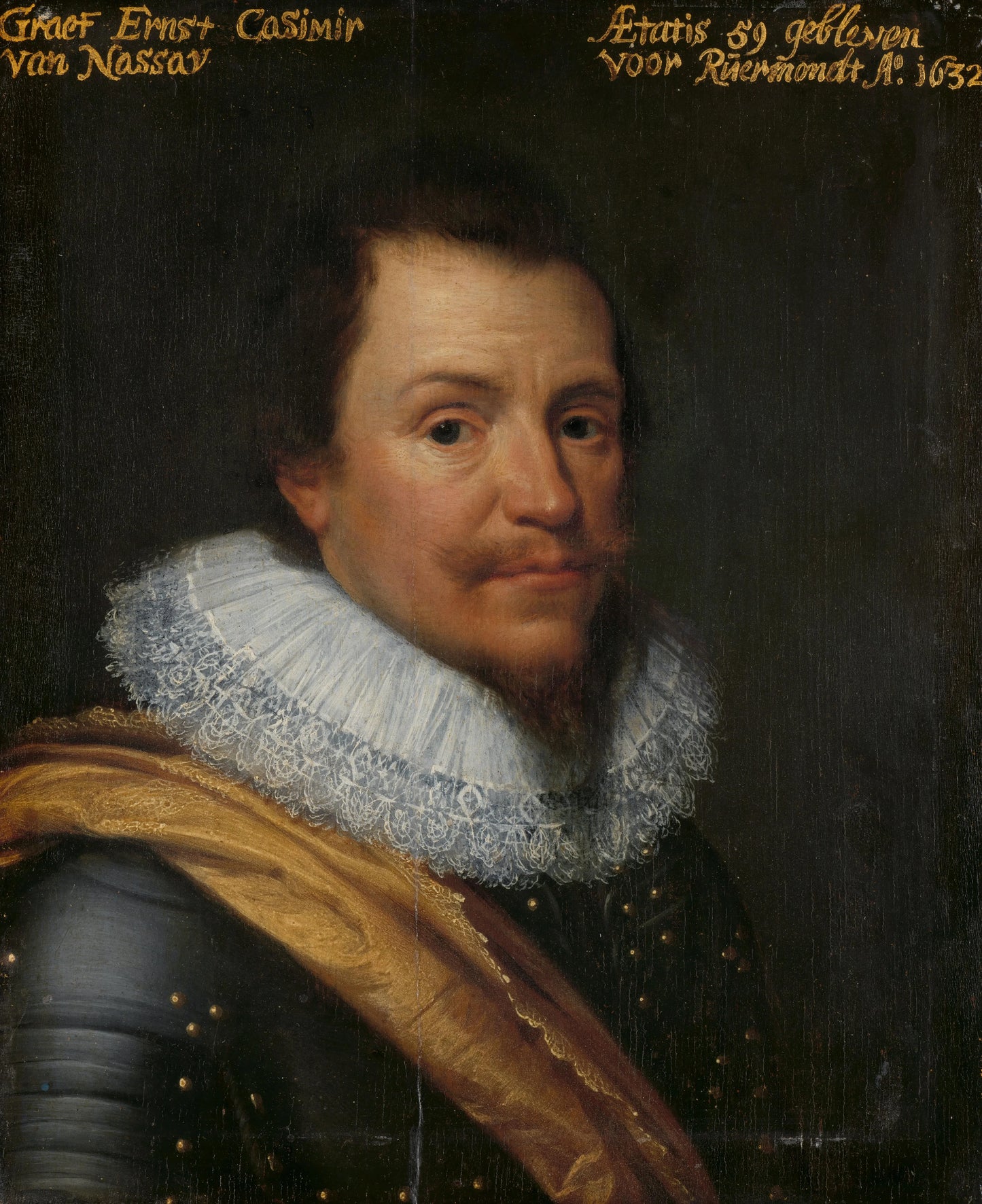 Portrait of Ernst Casimir (1573-1632), Count of Nassau-Dietz – atelier van Michiel Jansz. van Mierevelt Vintage Portrait Art Print | Wall Art Poster