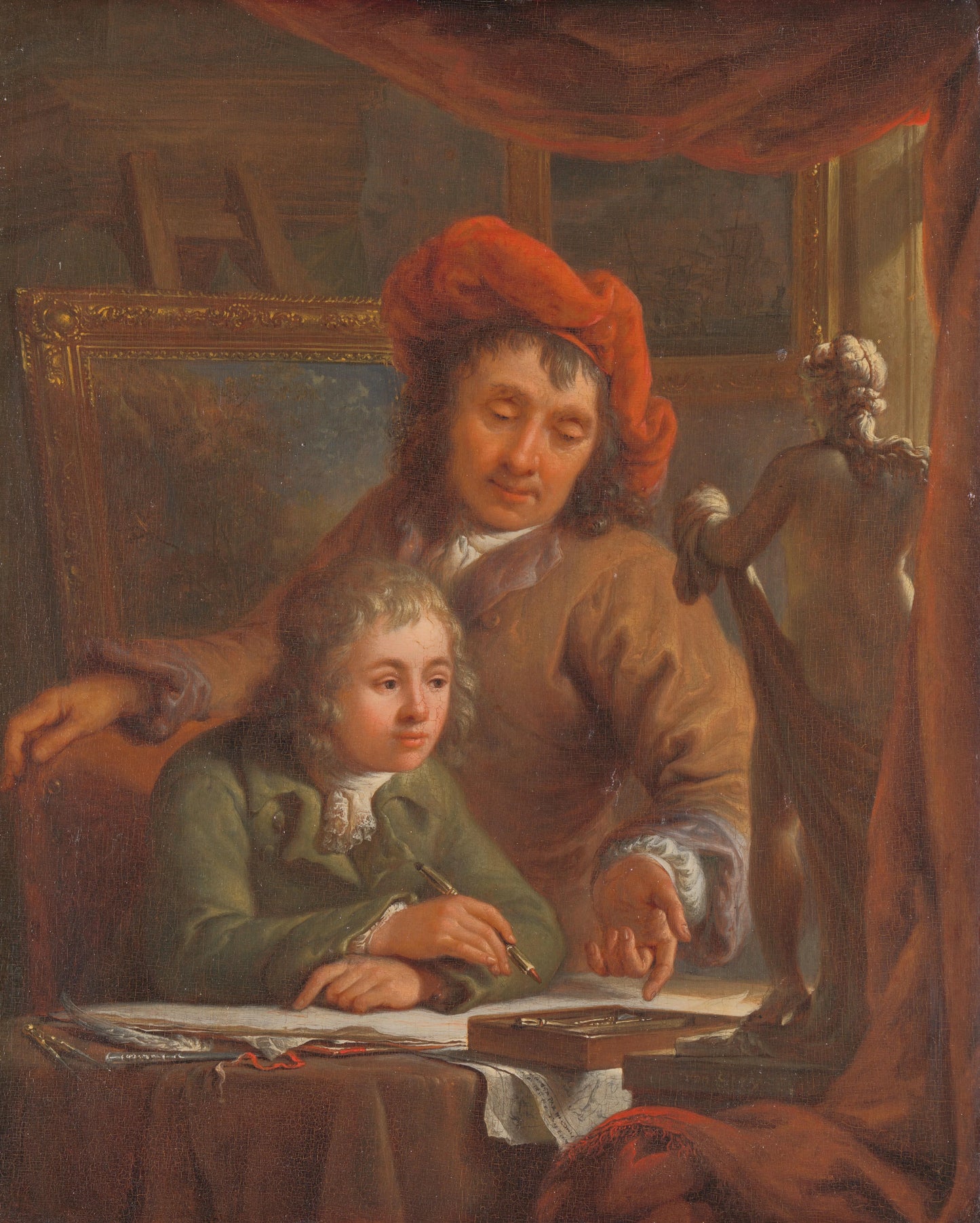 The Drawing Lesson – Abraham van Strij (I) Vintage Art Print | Wall Art Poster