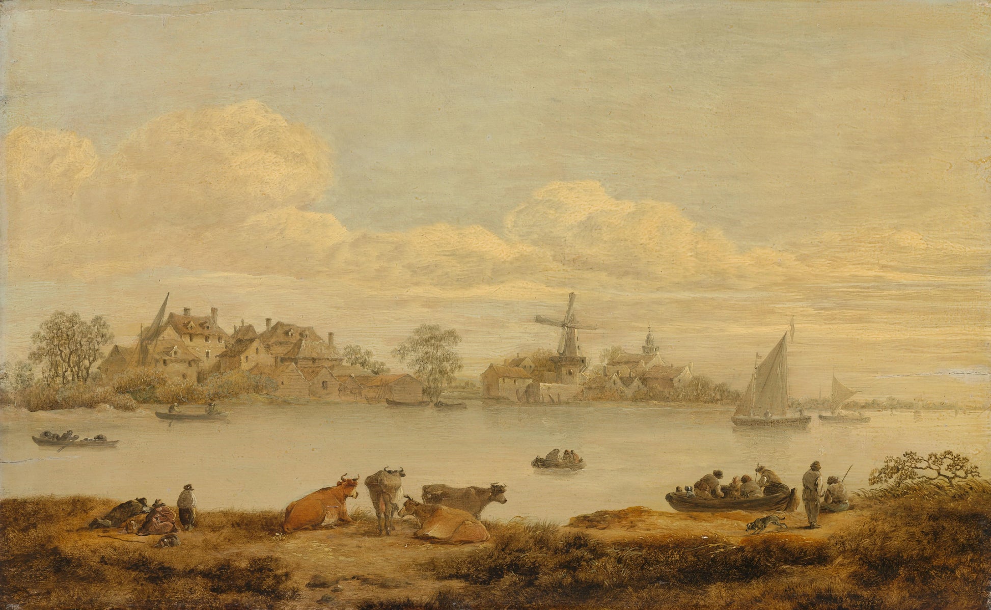 View of a River – anoniem Vintage Landscape Art Print | Wall Art Poster