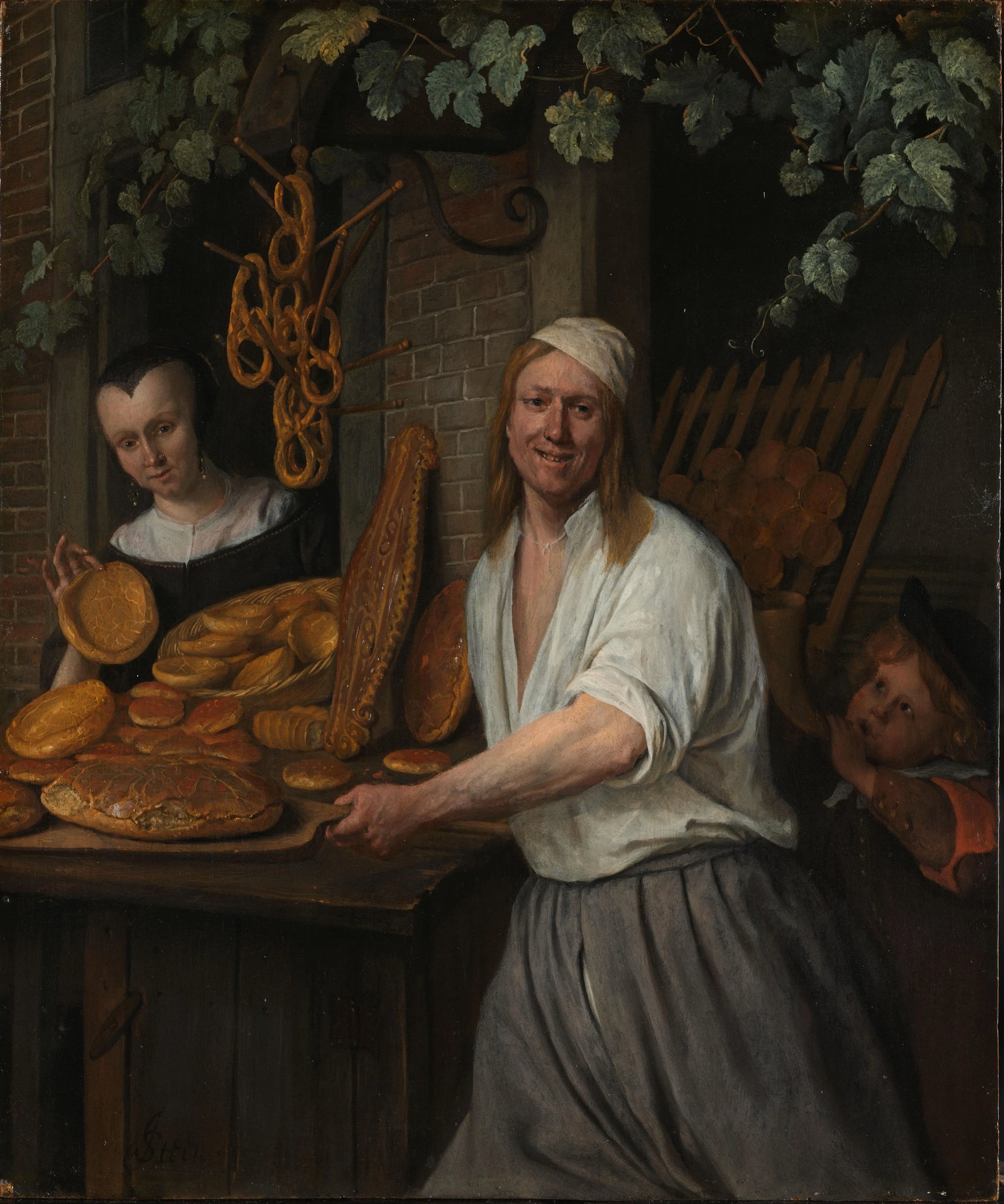 Baker’s Couple Arent Oostwaard and Catharina Keizerswaard – Jan Havicksz. Steen Vintage Portrait Art Print | Wall Art Poster