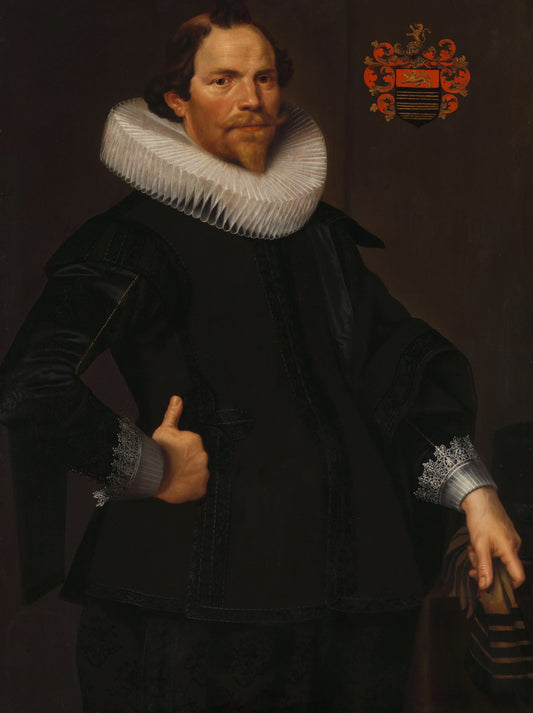 Portrait of Pieter van Son (c. 1590-1654) – toegeschreven aan Nicolaes Eliasz. Pickenoy Vintage Portrait Art Print | Wall Art Poster