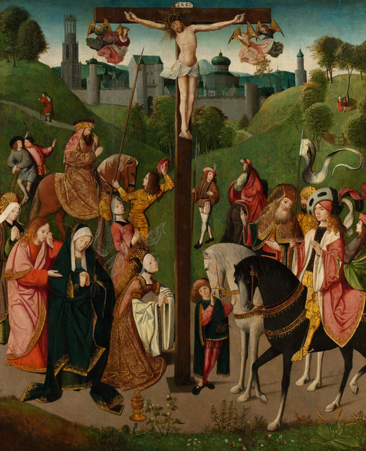 Christ on the Cross – circle of Master of the Figdor Deposition Vintage Art Print | Wall Art Poster