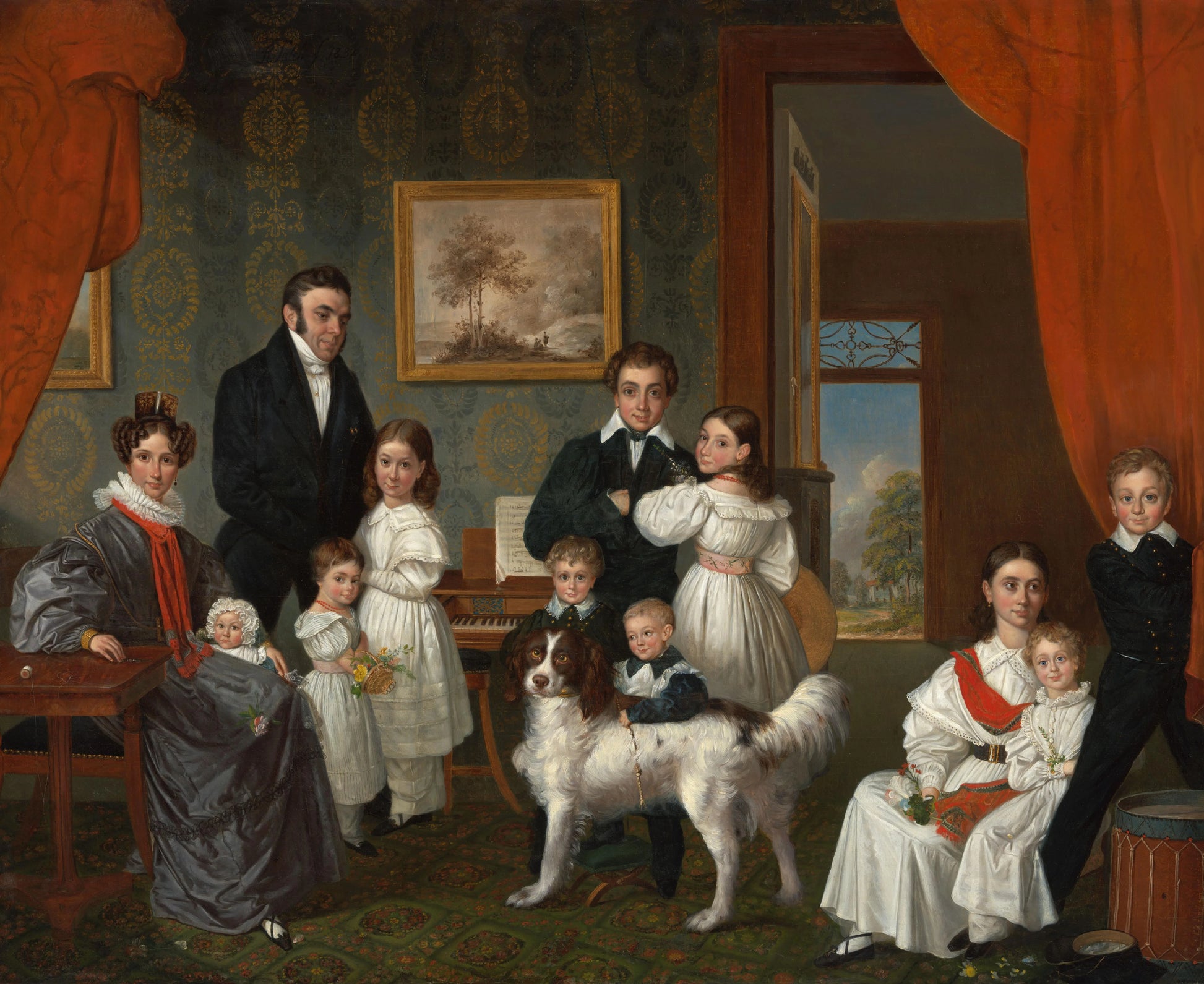 Portret van de familie Baud in hun buitenhuis in Voorburg – Raden Sarief Bastaman Saleh Vintage Portrait Art Print | Wall Art Poster