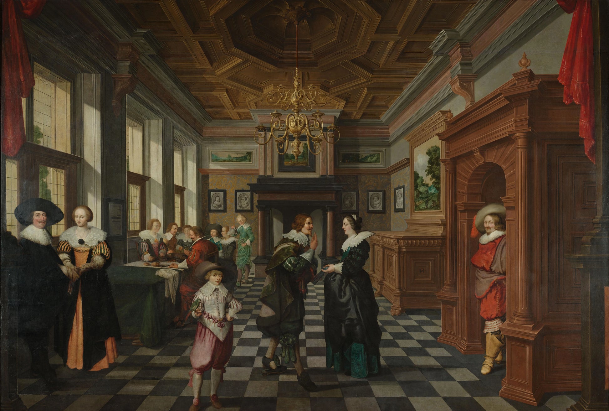 A Seven-Part Decorative Sequence: An Interior – Dirck van Delen Vintage Art Print | Wall Art Poster