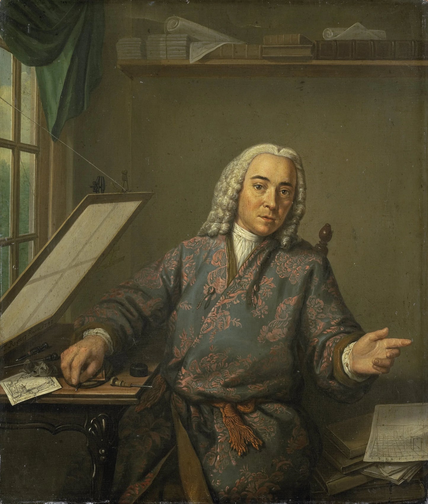 Portrait of the Engraver Jan Caspar Philips – Tibout Regters Vintage Self-Portrait Art Print | Wall Art Poster