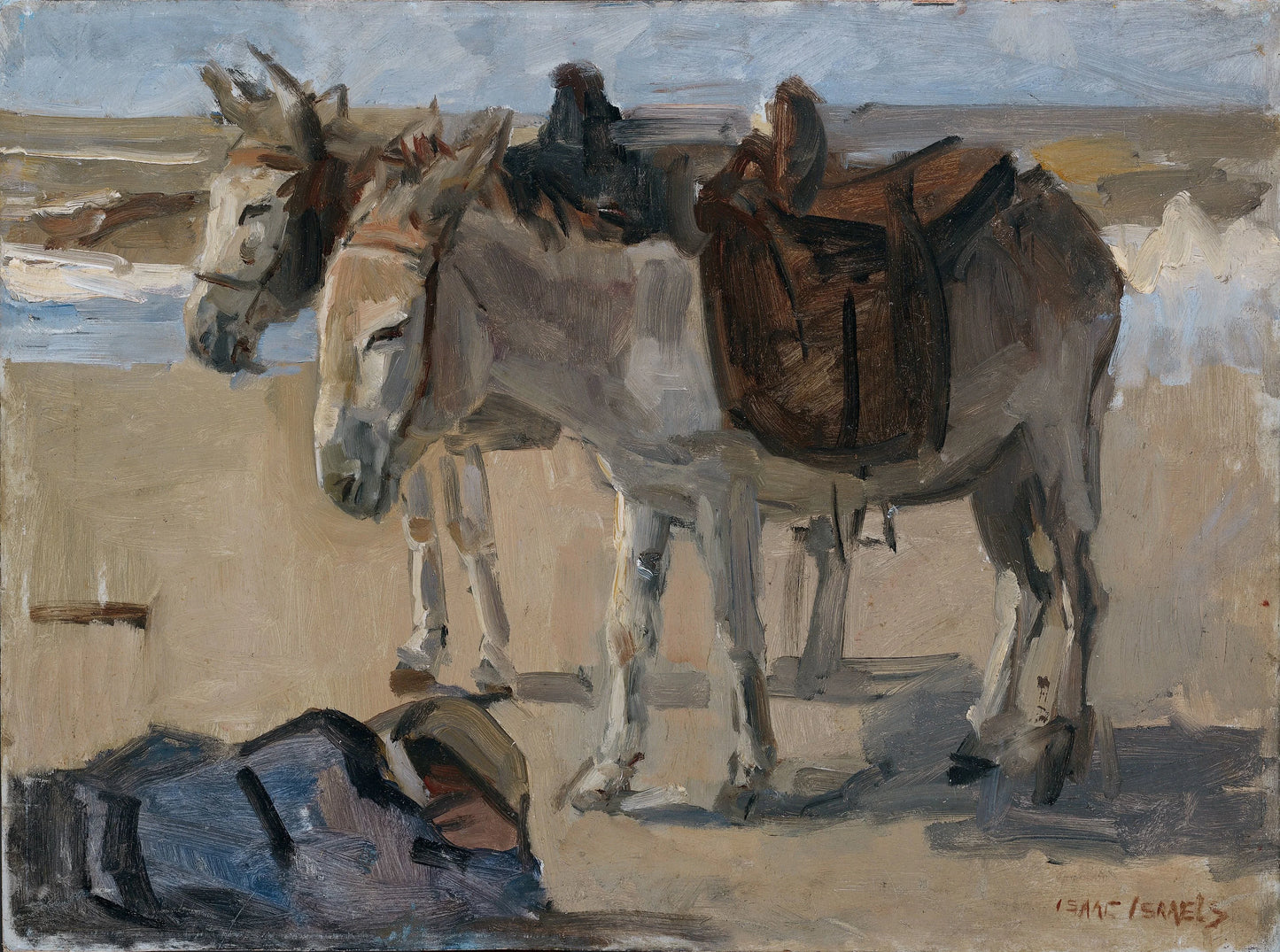 Two Donkeys – Isaac Israels (mentioned on object) Vintage Animal Study Art Print | Wall Art Poster