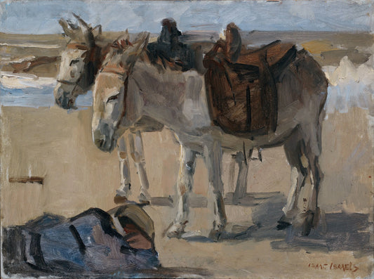 Two Donkeys – Isaac Israels (mentioned on object) Vintage Animal Study Art Print | Wall Art Poster