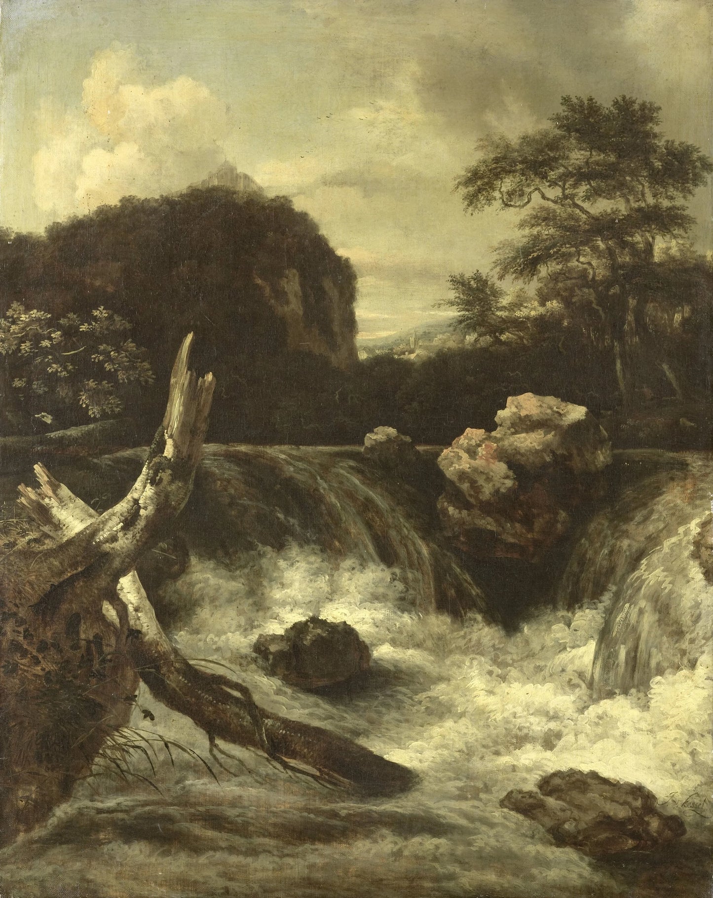 A Waterfall – Jan van Kessel (1641-1680) Vintage Landscape Art Print | Wall Art Poster