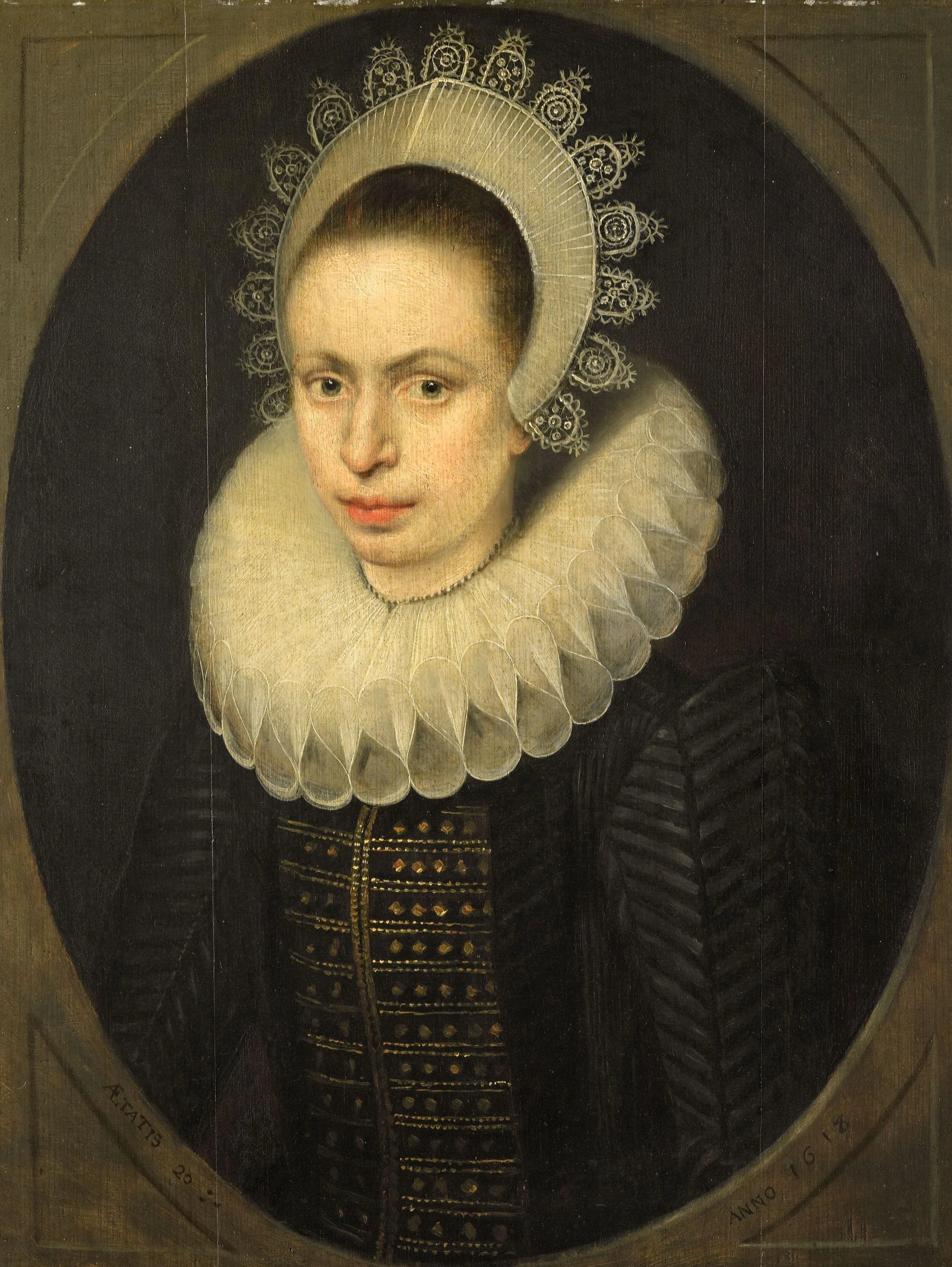 Portrait of Antoinette Walleran (1598-?) – Jacob Lambrechtsz. Loncke Vintage Portrait Art Print | Wall Art Poster