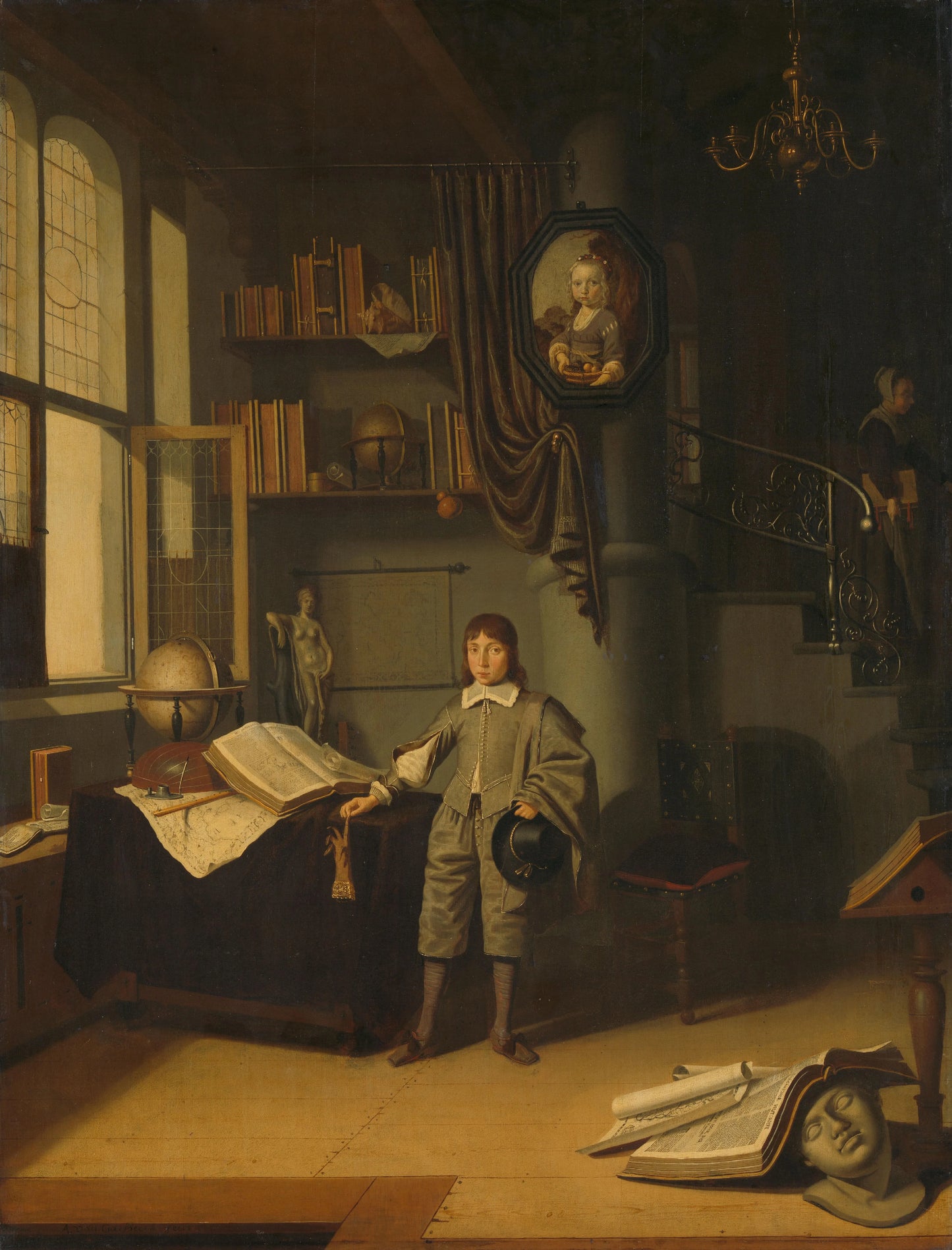 Young Man in a Study – Adriaen van Gaesbeeck Vintage Art Print | Wall Art Poster