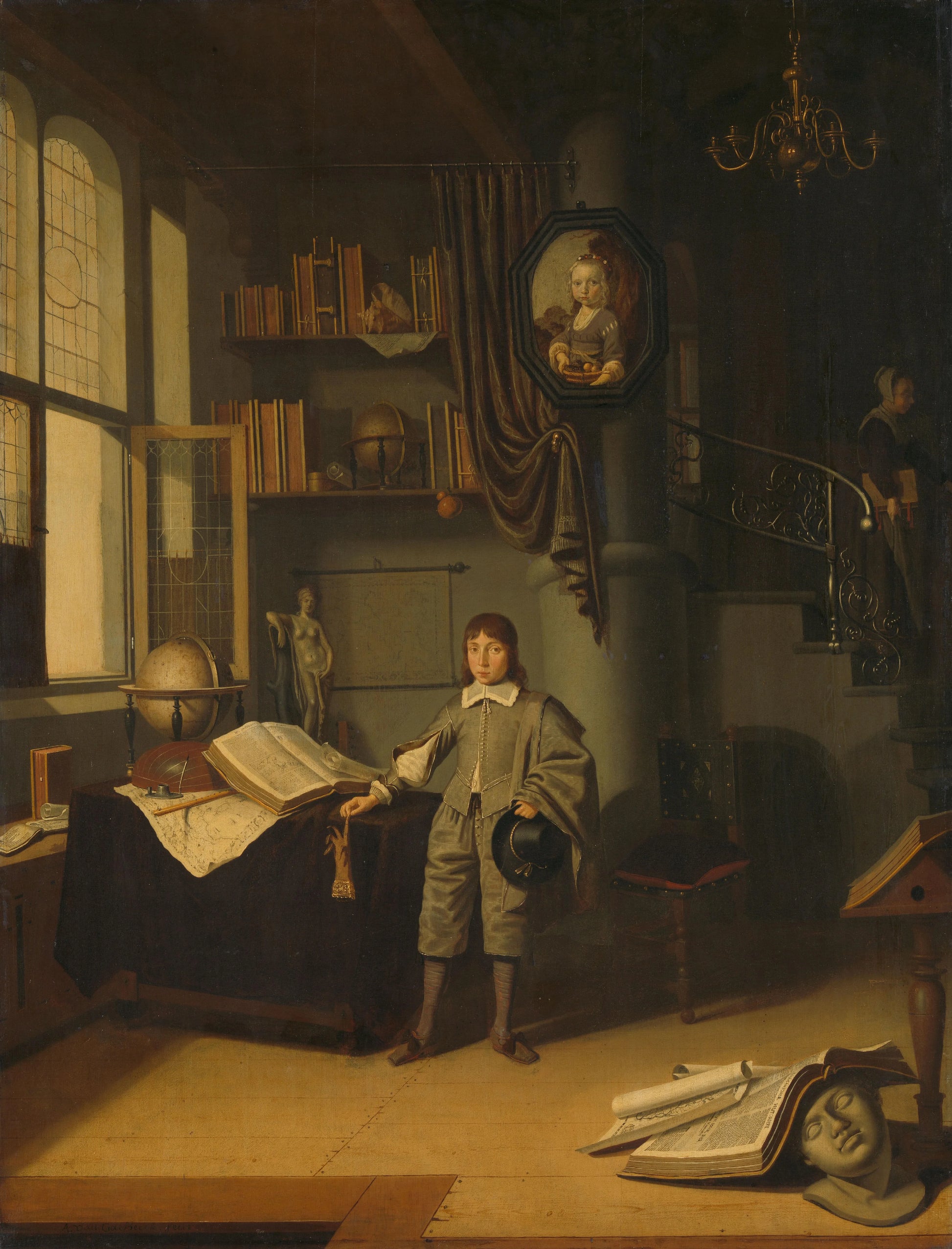 Young Man in a Study – Adriaen van Gaesbeeck Vintage Art Print | Wall Art Poster