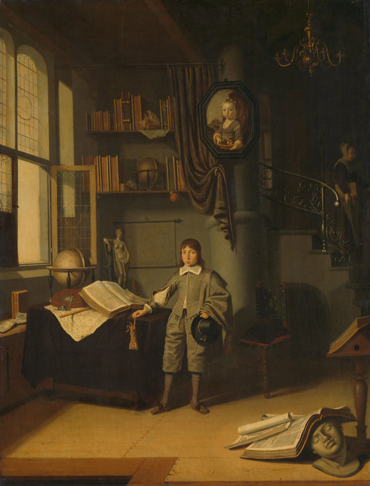 Young Man in a Study – Adriaen van Gaesbeeck Vintage Art Print | Wall Art Poster