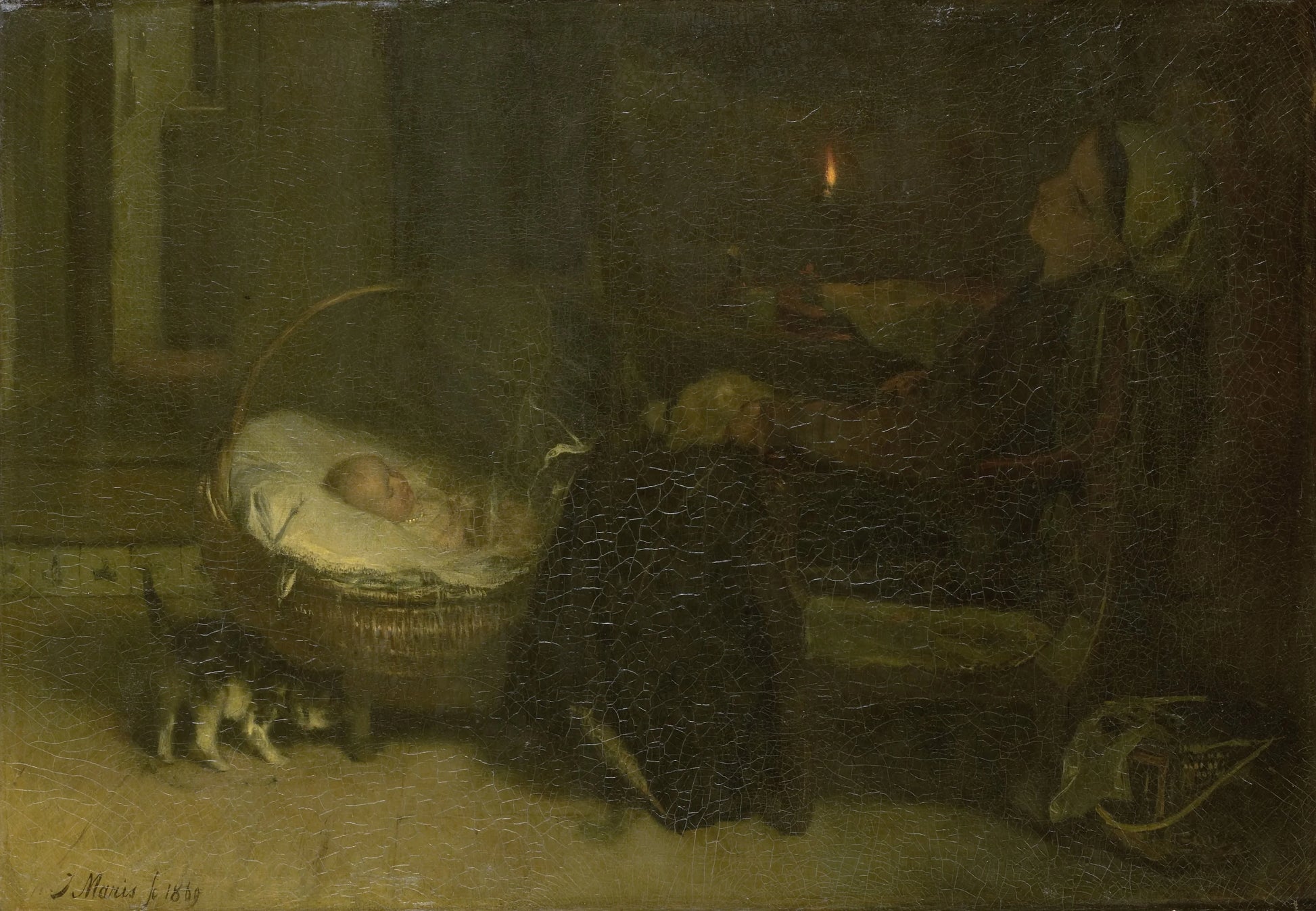 Tired Out (Mother Watched) – Jacob Maris Vintage Art Print | Wall Art Poster