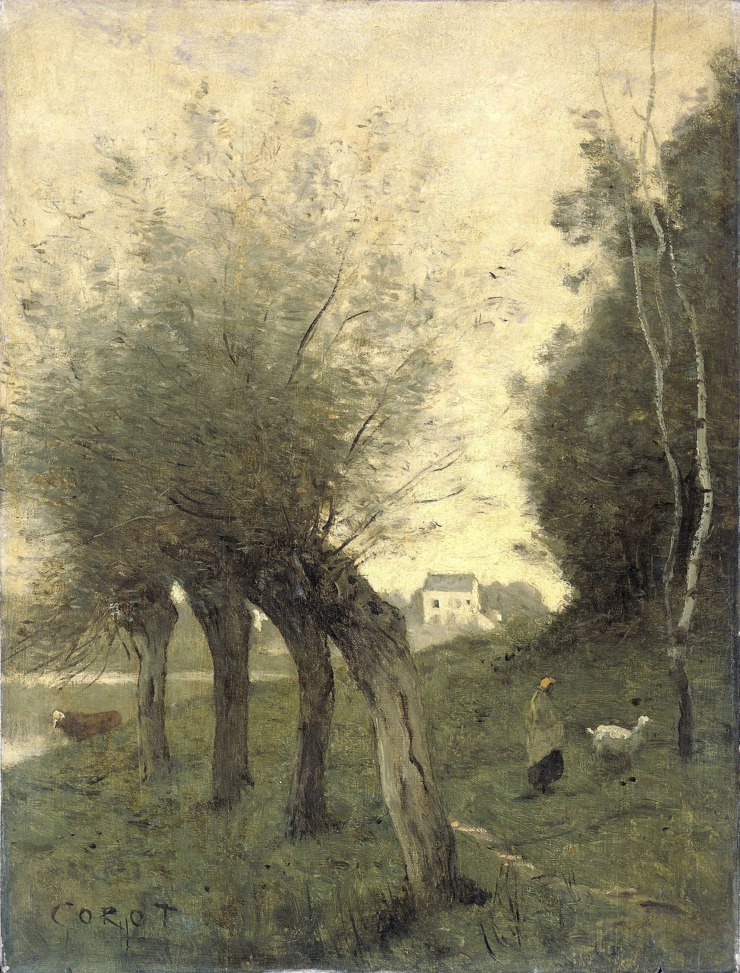 Landscape with Pollard Willows – Camille Corot Vintage Landscape Art Print | Wall Art Poster