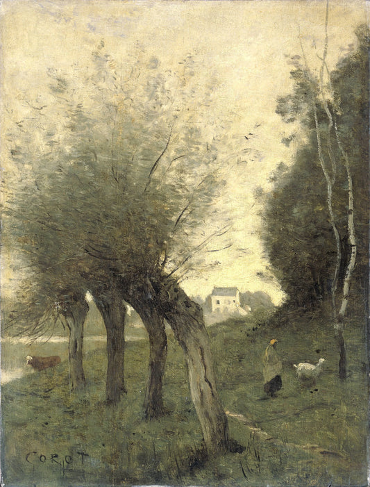 Landscape with Pollard Willows – Camille Corot Vintage Landscape Art Print | Wall Art Poster