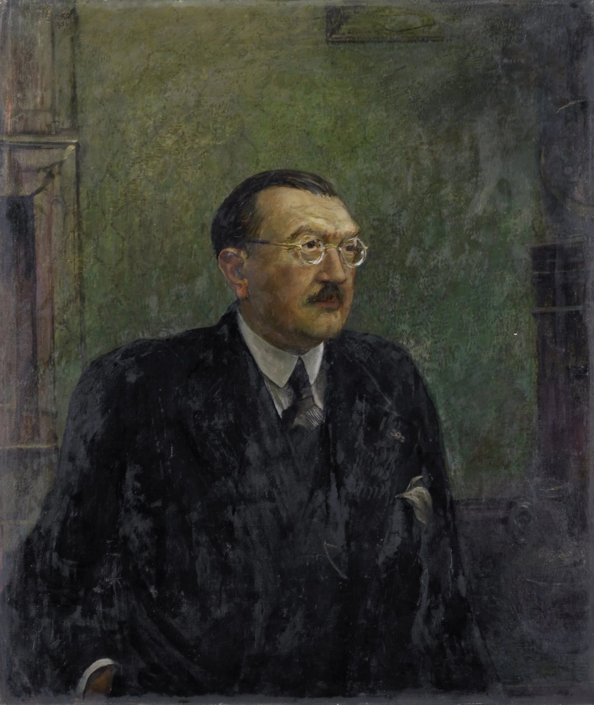 Frederik Schmidt-Degener (1881-1941), Director-General of the Rijksmuseum, Amsterdam (1922-41) – Harm Kamerlingh Onnes (eigenhandig gesigneerd) Vintage Portrait Art Print | Wall Art Poster
