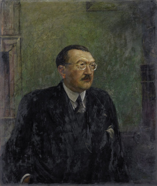 Frederik Schmidt-Degener (1881-1941), Director-General of the Rijksmuseum, Amsterdam (1922-41) – Harm Kamerlingh Onnes (eigenhandig gesigneerd) Vintage Portrait Art Print | Wall Art Poster