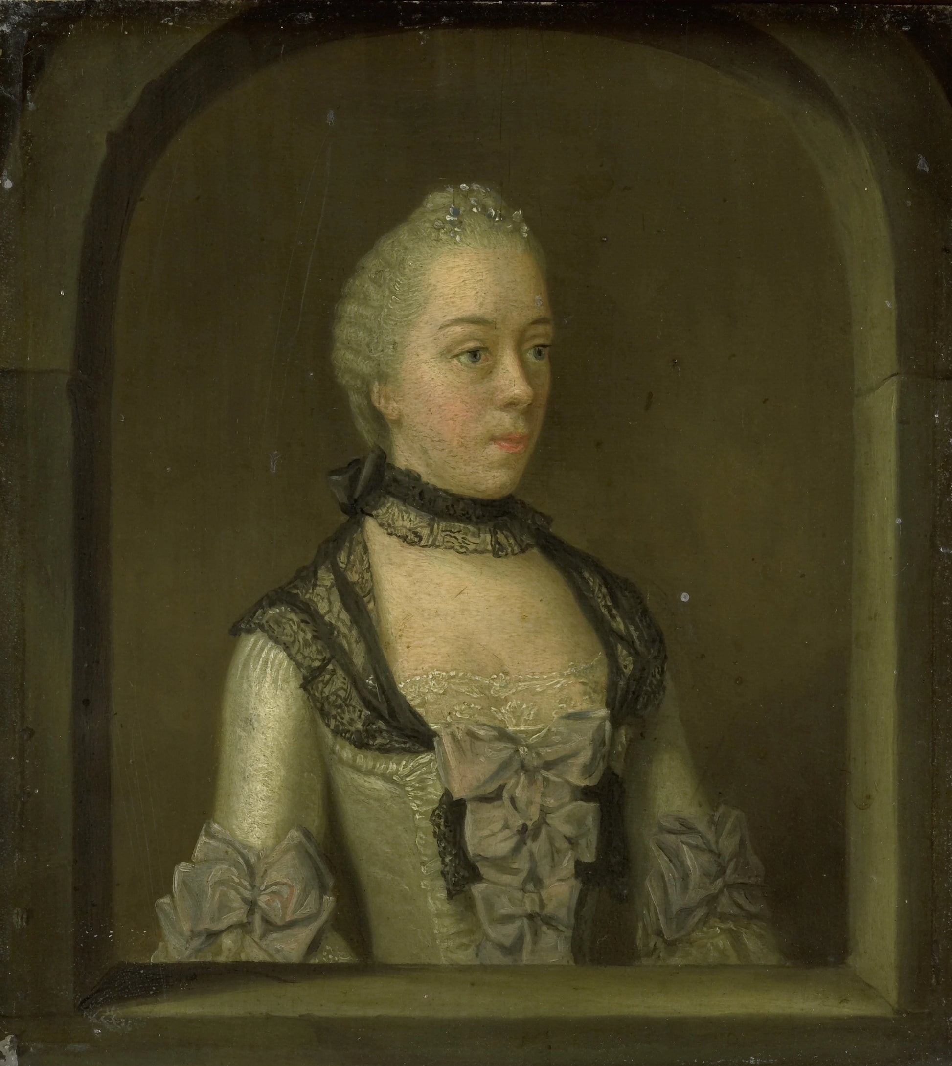 Portrait of Wilhelmina Hillegonda Schuyt, Wife of Joachim Rendorp – Tibout Regters Vintage Portrait Art Print | Wall Art Poster