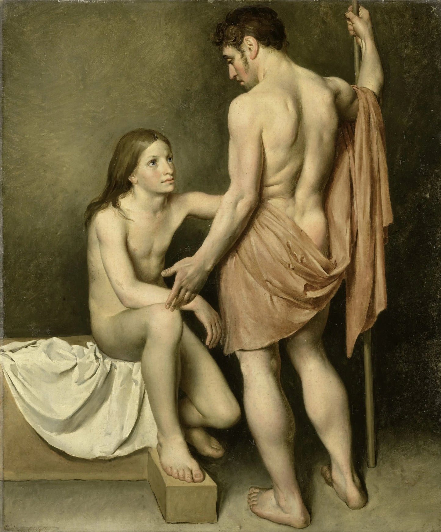 Academic Study of a Man and a Woman – Woutherus Mol Vintage Art Print | Wall Art Poster