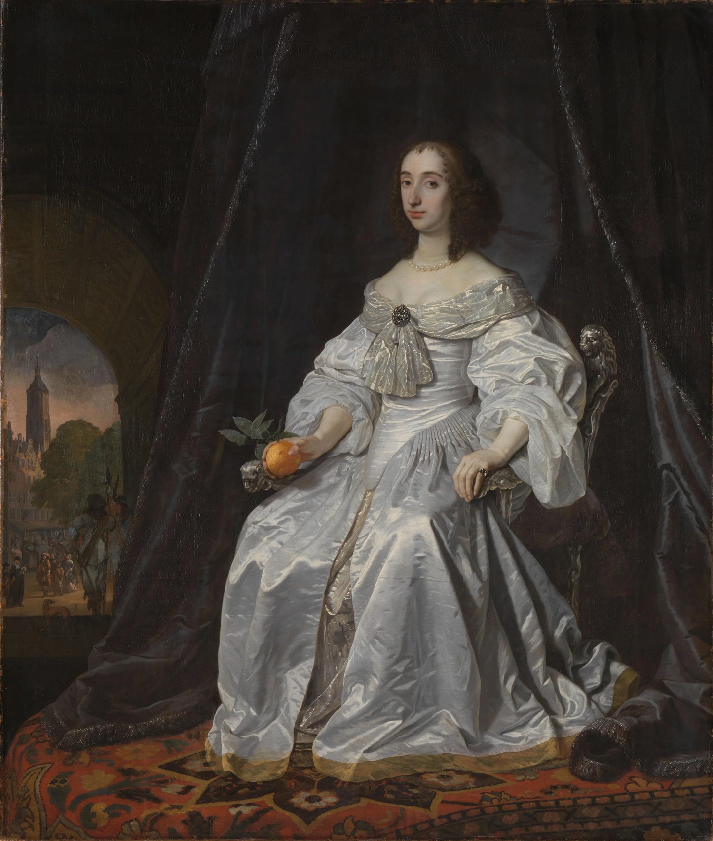 Mary Stuart, Princess of Orange, as Widow of William II – Bartholomeus van der Helst Vintage Portrait Art Print | Wall Art Poster