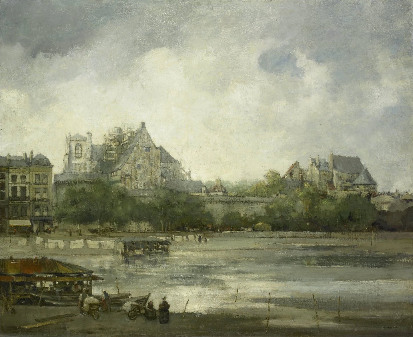 View of Nantes – Willem Leendert Bruckman (mentioned on object) Vintage Cityscape Art Print | Wall Art Poster